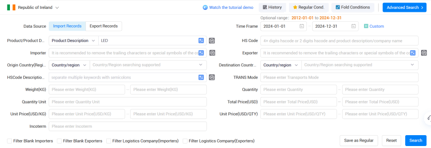 爱尔兰海关数据,海关数据,PA真人视讯海关数据